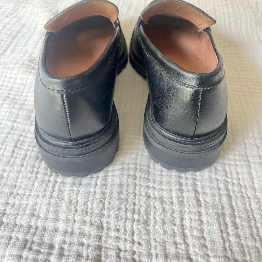 Madewell Black Leather Lug Sole Penny Loafers - Picture 4 of 10